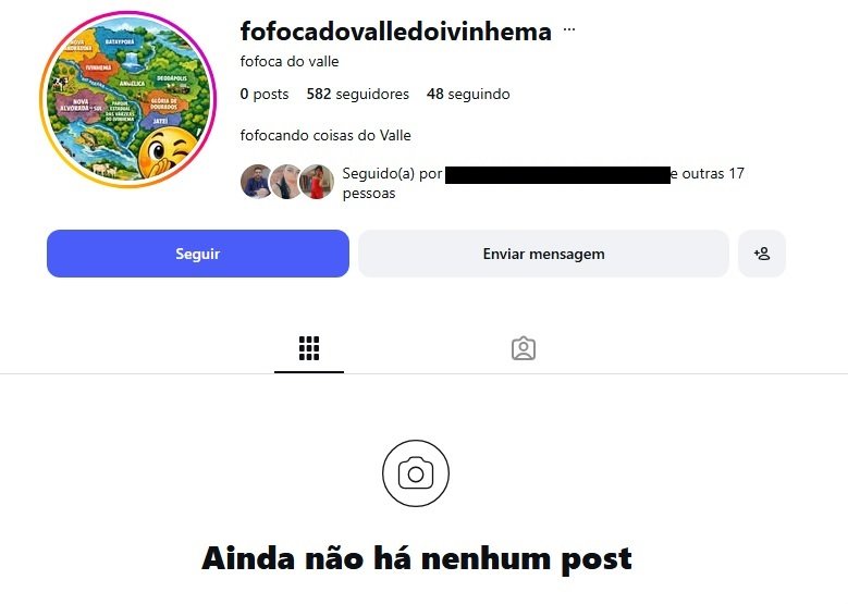 Publicações do perfil parecem ter sido removidas - Imagem: Reprodução