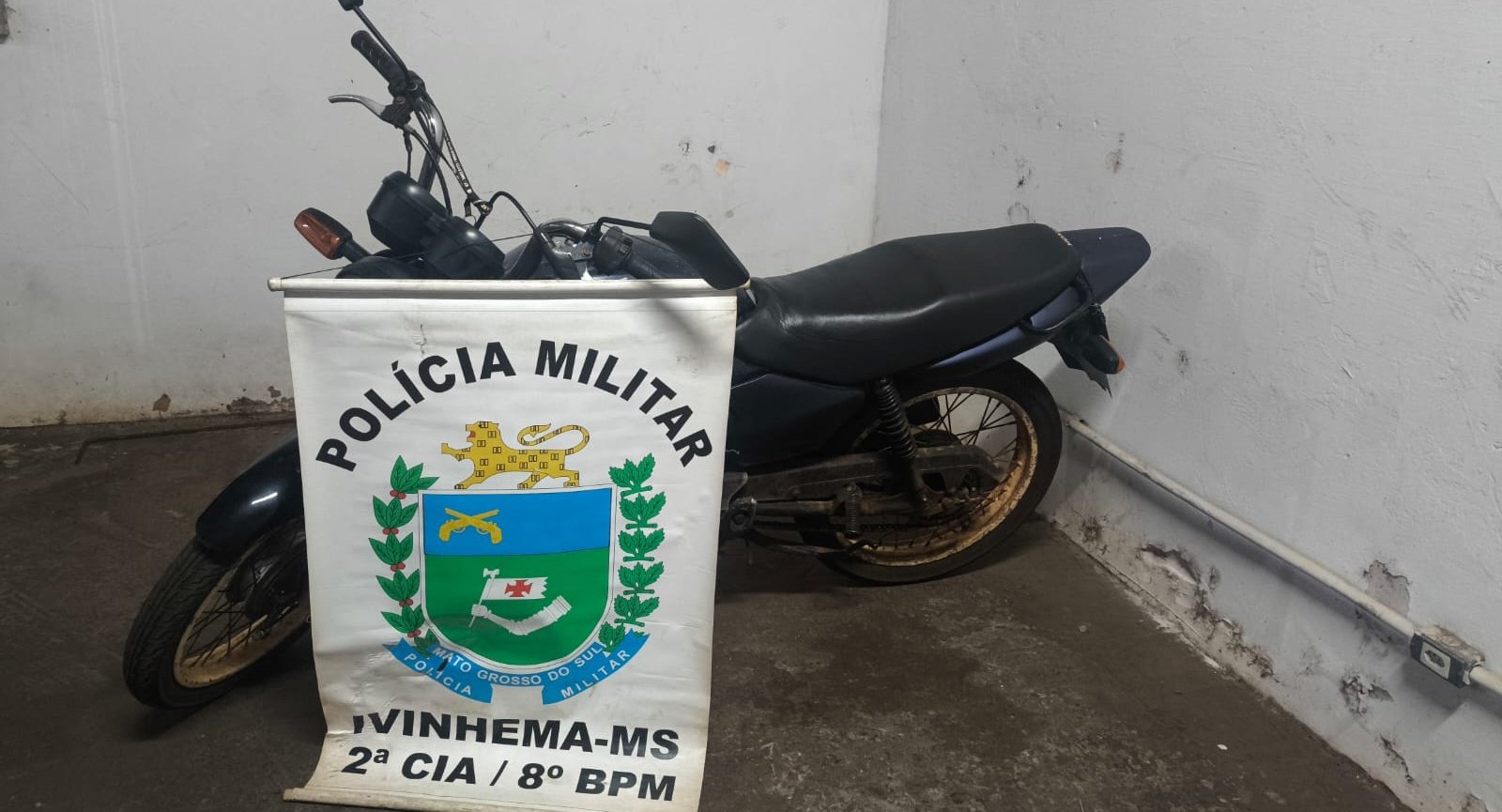 Polícia Militar apreende motocicleta com sinais de adulteração e restrição criminal em Ivinhema