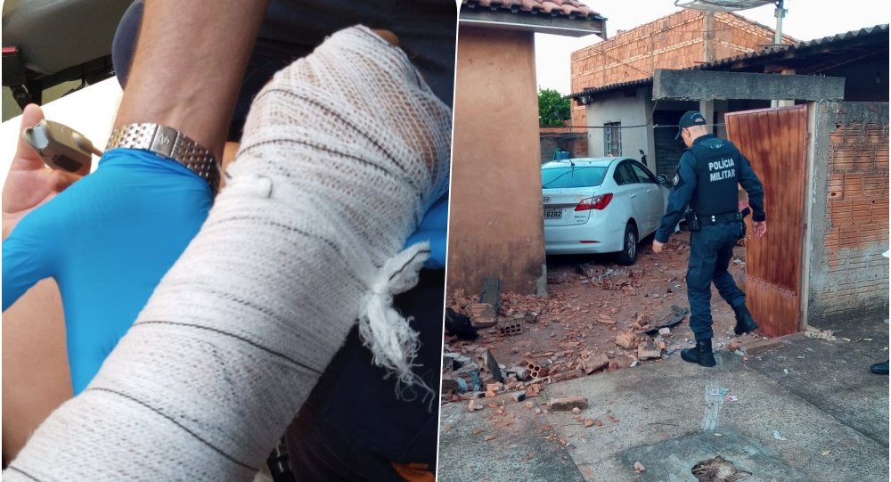 Nova Andradina - Confusão entre vizinhas termina em agressão com marreta e colisão de carro em muro