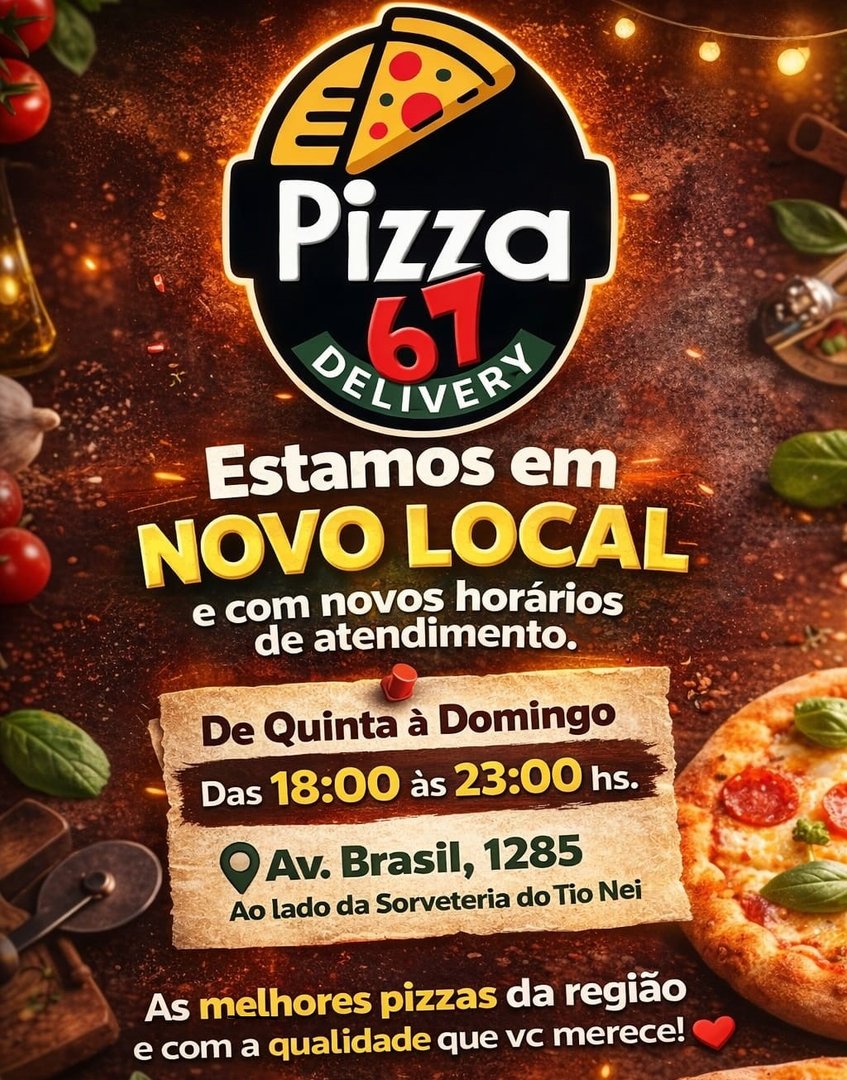 Imagem: Divulgação / Pizza 67 Delivery