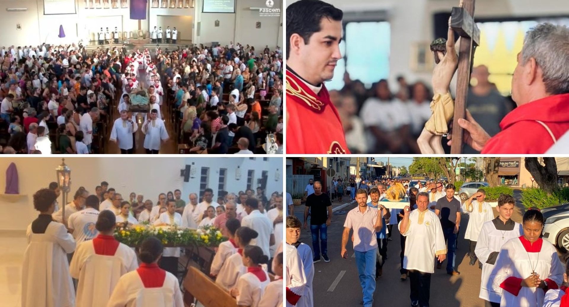 Multidão acompanha Celebração da Paixão do Senhor e Procissão do Cristo Morto em Nova Andradina e Batayporã