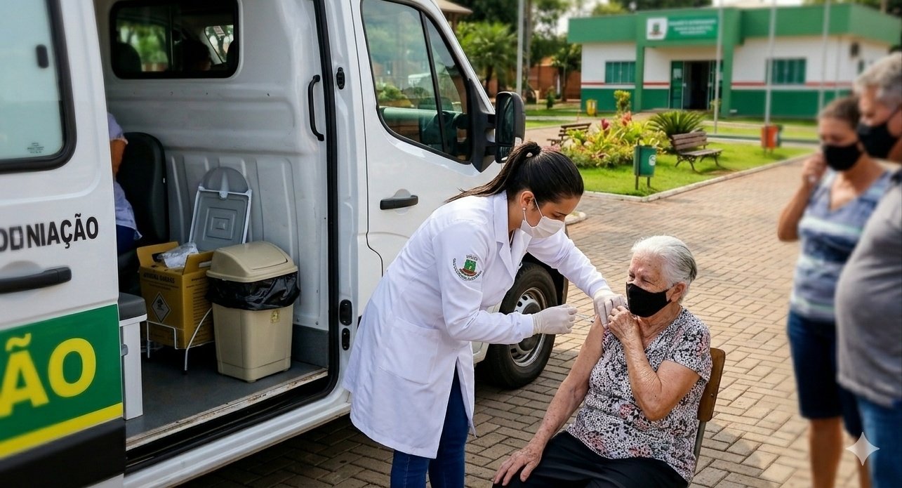 Nova Andradina inicia nova etapa de vacinação com atendimento itinerante do Vacimóvel