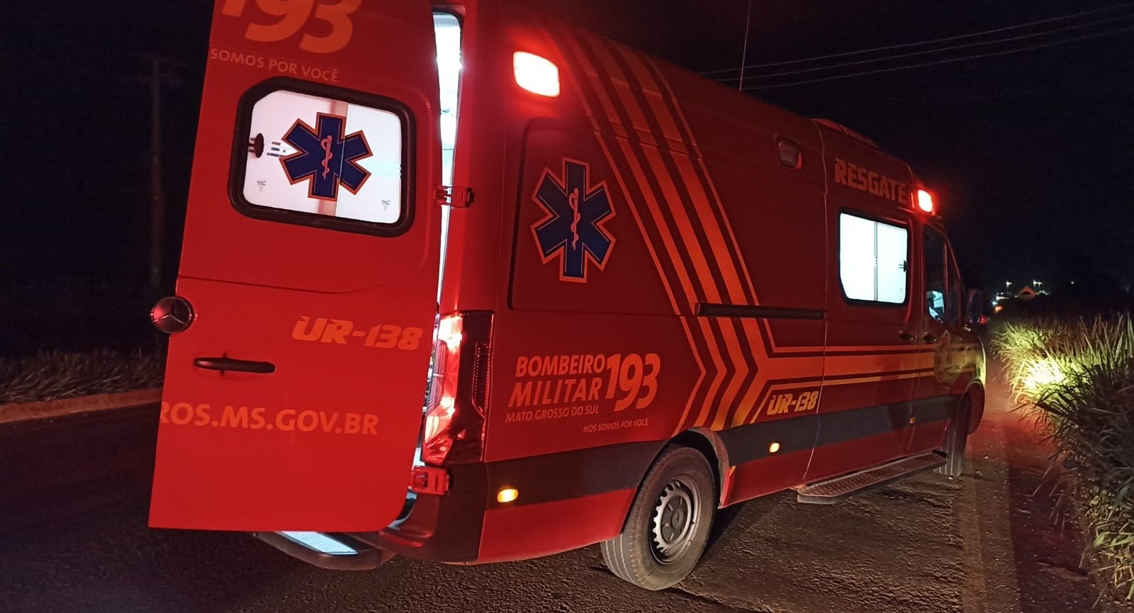 Corpo de Bombeiros atende vítima de acidente na MS-276, entre Batayporã e Anaurilândia