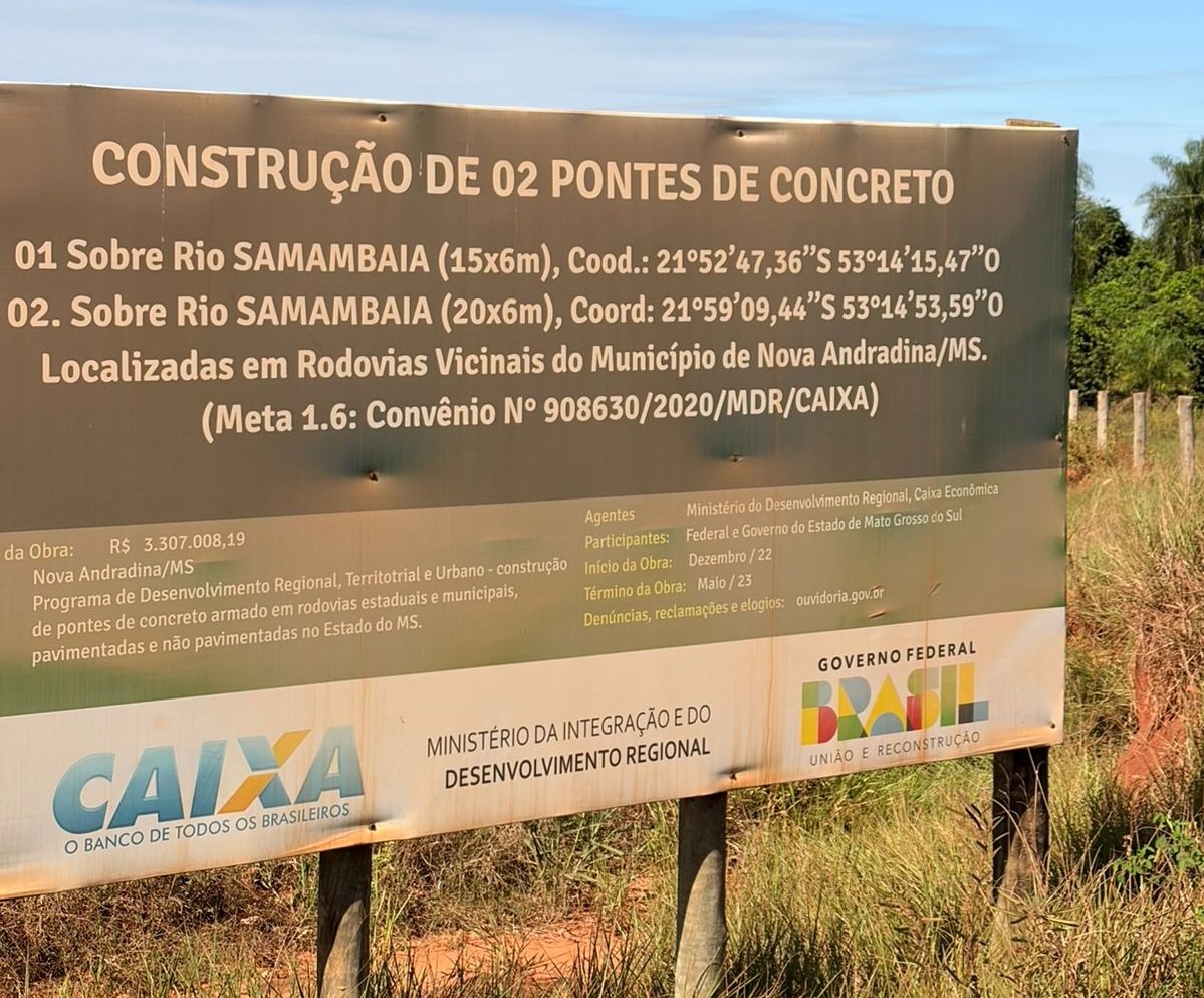 Nova Andradina: famílias do Assentamento Teijin protestam contra paralisação de obras das pontes sobre o Rio Samambaia Imagem