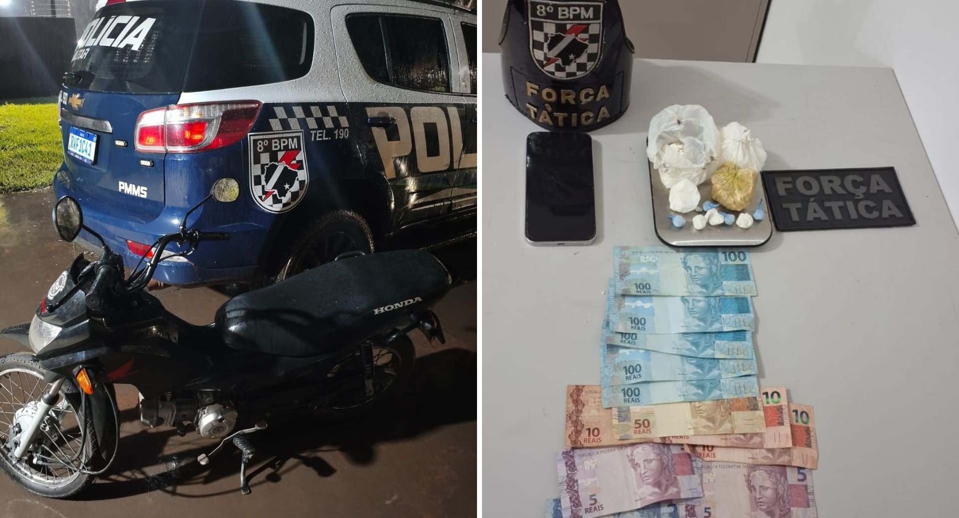 Polícia Militar apreende drogas e conduz homem por tráfico em Angélica