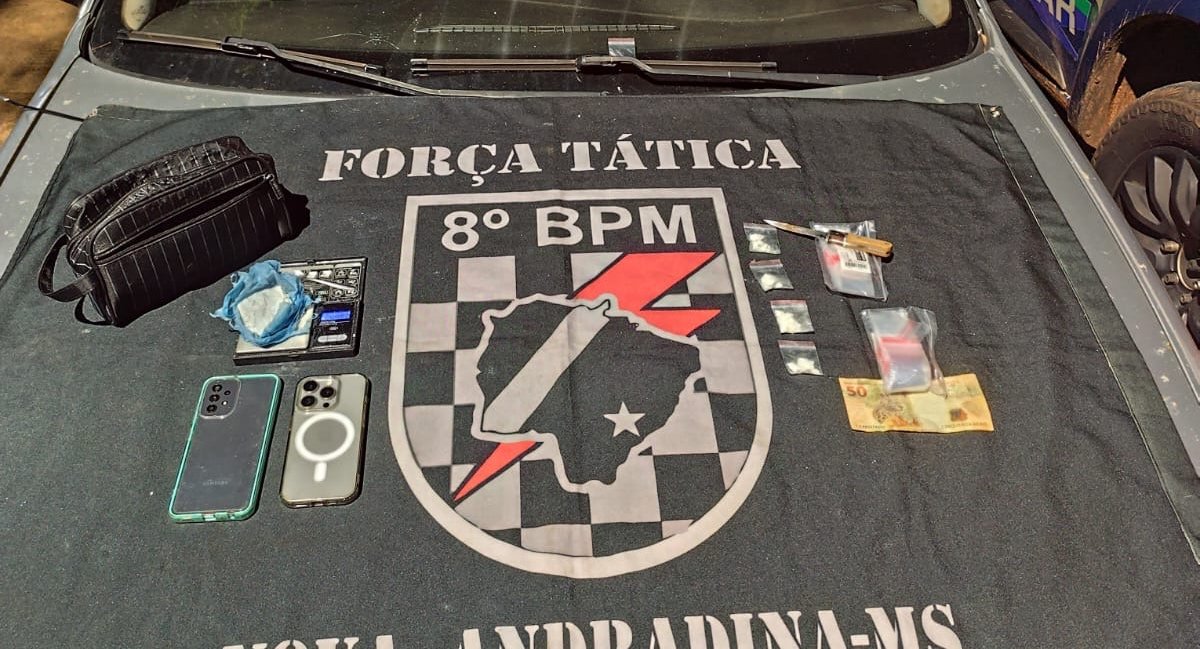 Força Tática apreende cocaína fracionada para venda durante abordagem em Ivinhema