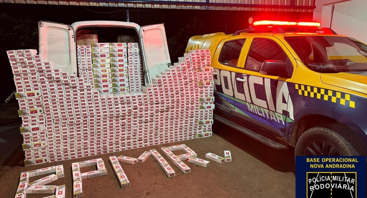 PMR apreende quase mil pacotes de cigarros contrabandeados na MS-480, em Anaurilândia