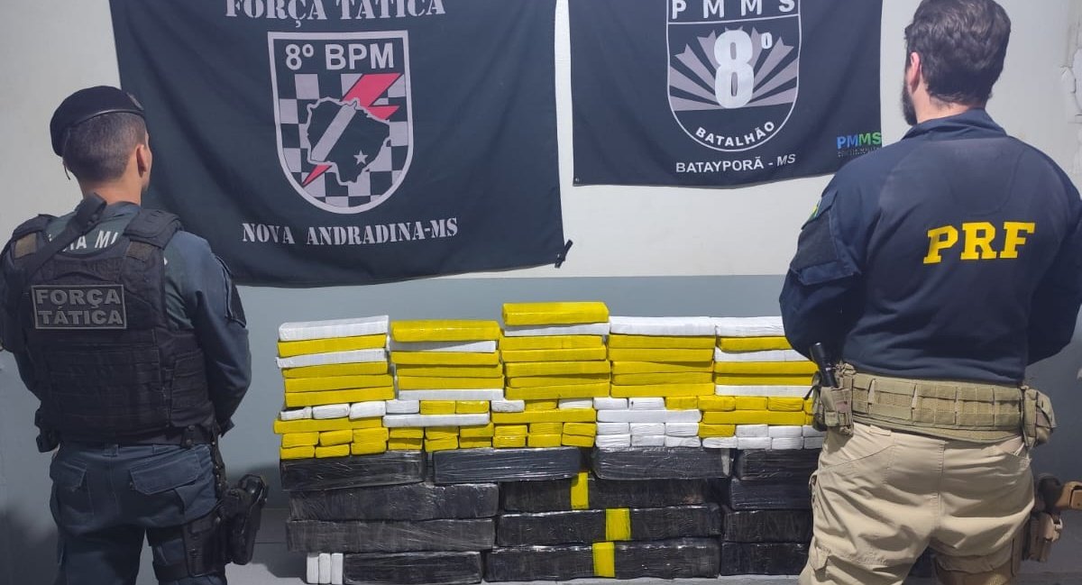 Ação integrada entre PM e PRF apreende mais de 200 quilos de maconha em Batayporã