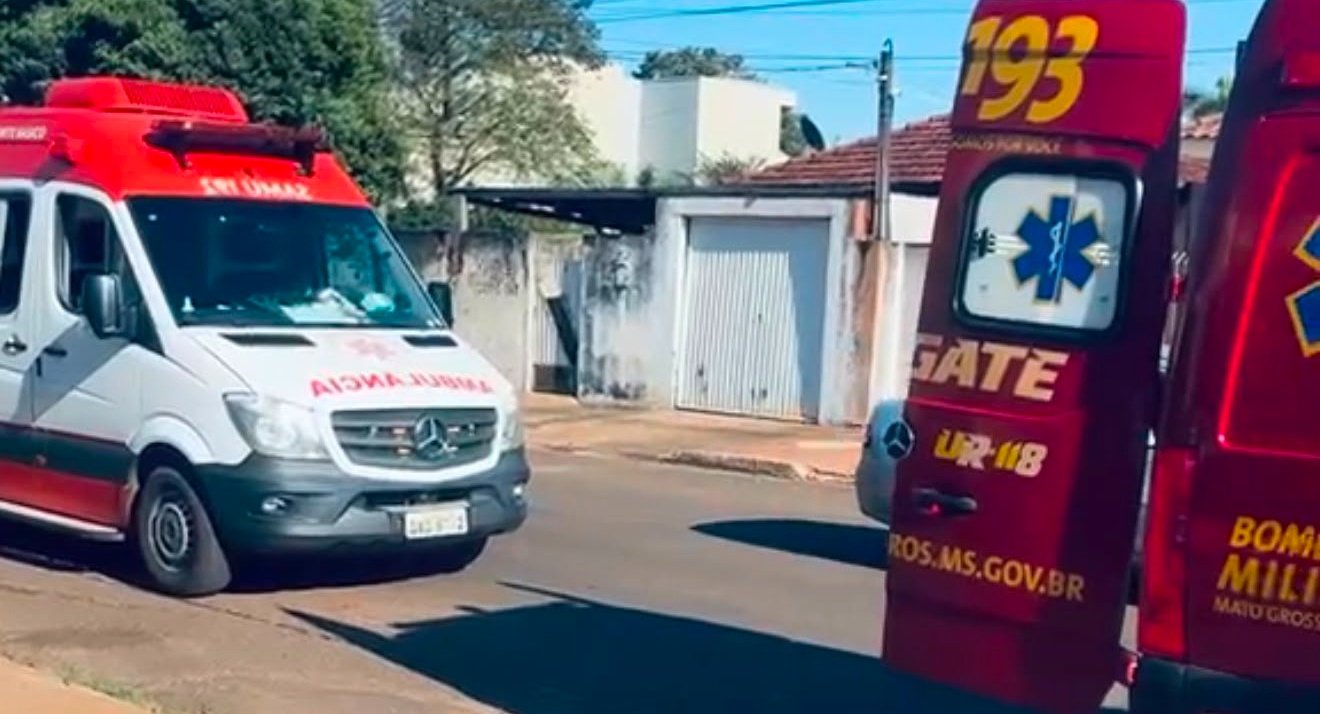 Bombeiros e SAMU atendem homem ferido a facadas na manhã deste domingo em Nova Andradina