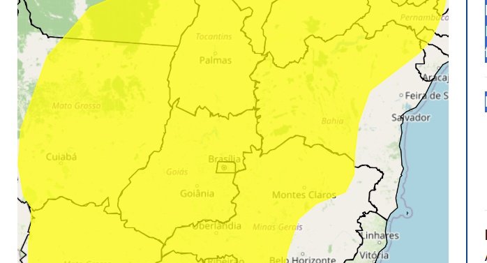Inmet emite alerta de baixa umidade para Nova Andradina e todo o Vale do Ivinhema