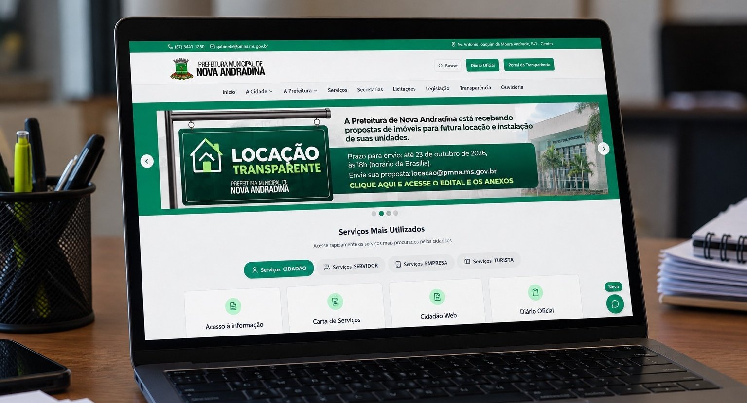 Proposta busca ampliar concorrência e comparar preços na locação de imóveis públicos em Nova Andradina